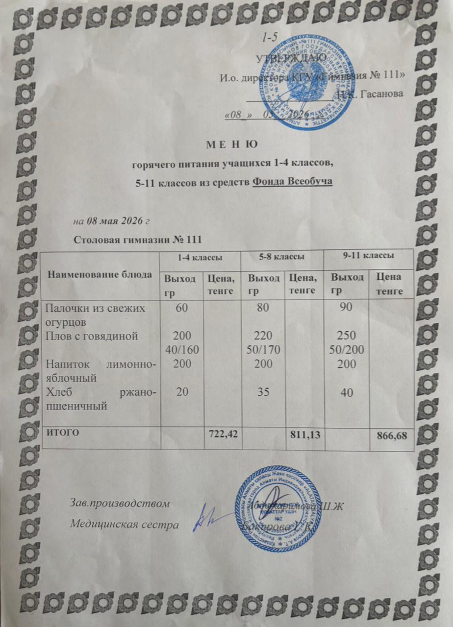 Меню на 08.05.2026